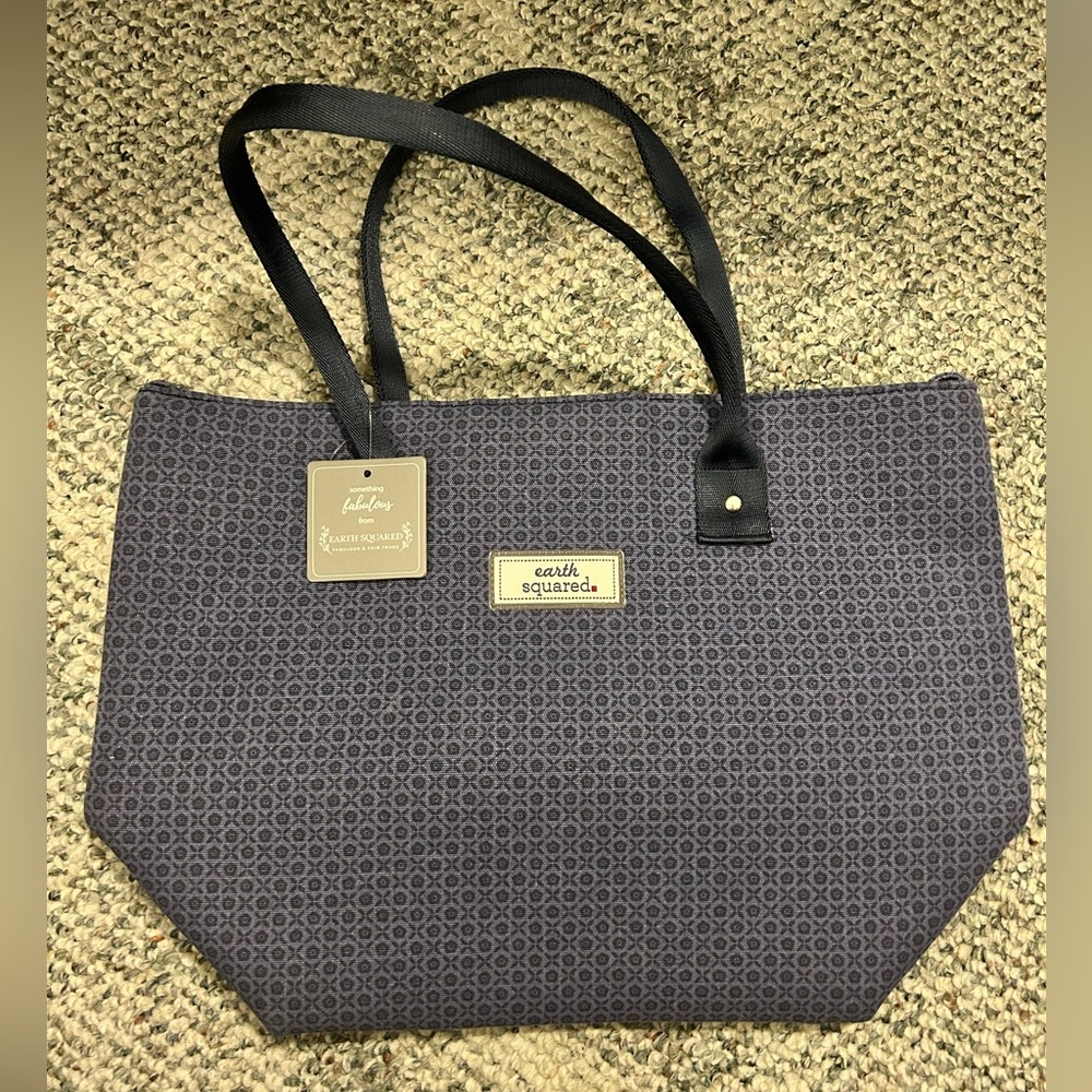 NWT Earth Squared Blue Fair Trade Slouch Tote Bag